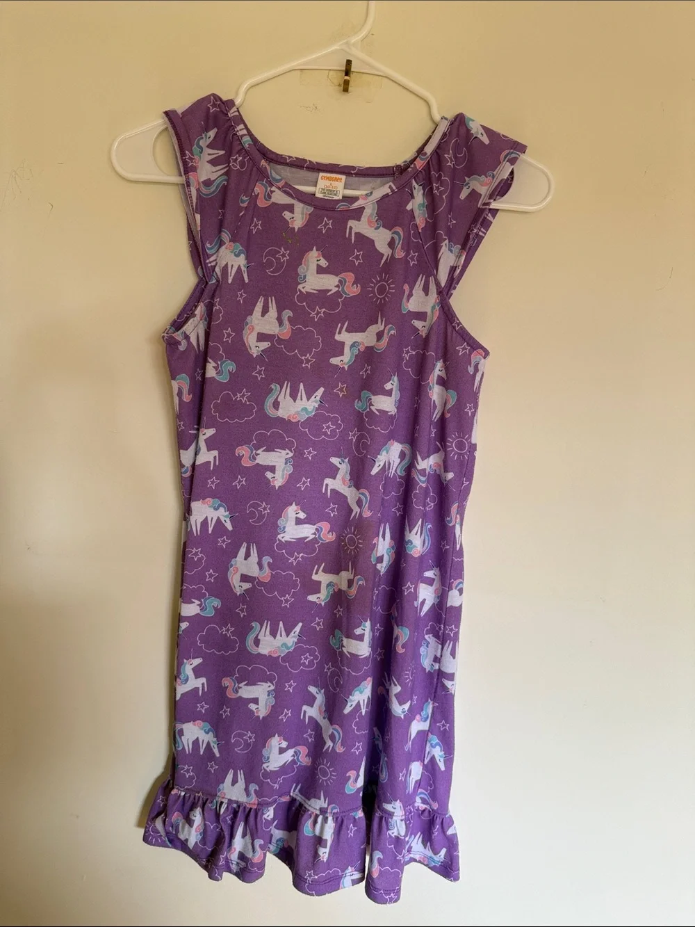 Gymboree Purple Unicorn Ruffle Hem Nightgown